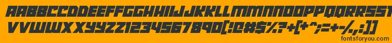 Robot Radicals Italic Font – Black Fonts on Orange Background