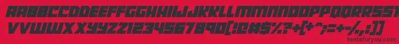 フォントRobot Radicals Italic – 赤い背景に黒い文字