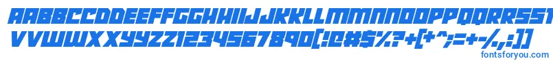 Czcionka Robot Radicals Italic – niebieskie czcionki