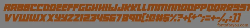 Robot Radicals Italic Font – Brown Fonts on Gray Background