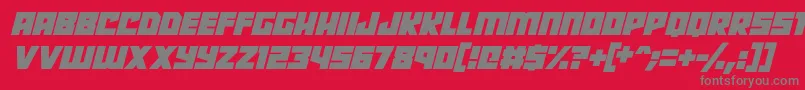 Robot Radicals Italic Font – Gray Fonts on Red Background