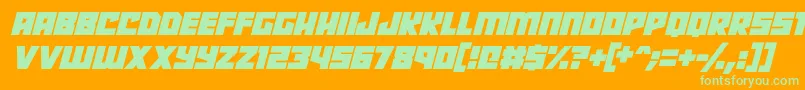 Robot Radicals Italic Font – Green Fonts on Orange Background