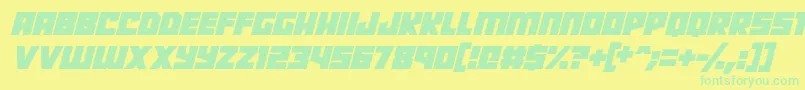 Czcionka Robot Radicals Italic – zielone czcionki na żółtym tle