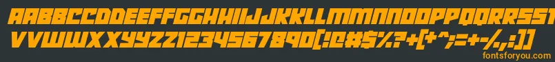 Robot Radicals Italic Font – Orange Fonts on Black Background