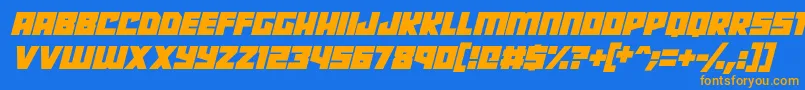 Robot Radicals Italic Font – Orange Fonts on Blue Background