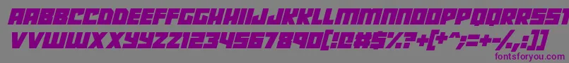 Robot Radicals Italic Font – Purple Fonts on Gray Background