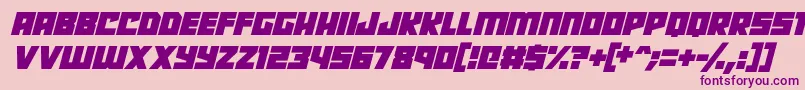 Robot Radicals Italic Font – Purple Fonts on Pink Background