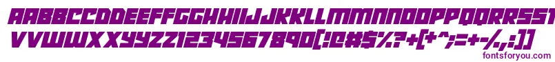 Robot Radicals Italic Font – Purple Fonts on White Background