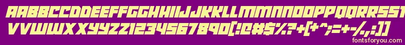 Robot Radicals Italic Font – Yellow Fonts on Purple Background