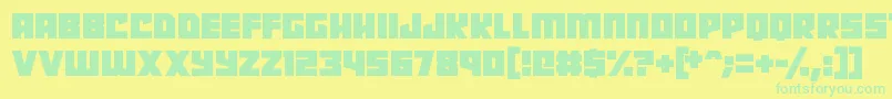 Robot Radicals Font – Green Fonts on Yellow Background