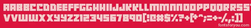 Robot Radicals Font – Pink Fonts on Red Background