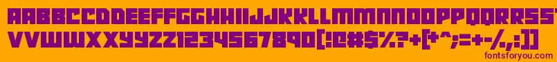 Robot Radicals Font – Purple Fonts on Orange Background