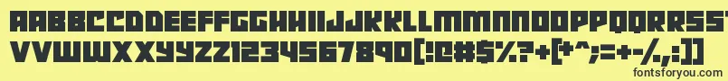 Robot Radicals-fontti – mustat fontit keltaisella taustalla