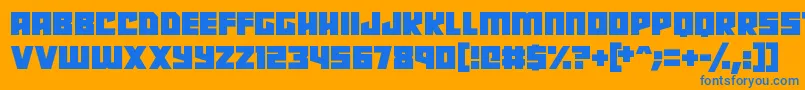 Robot Radicals Font – Blue Fonts on Orange Background