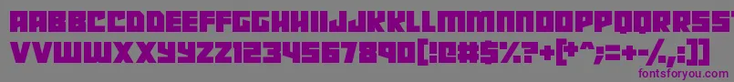 Robot Radicals-fontti – violetit fontit harmaalla taustalla