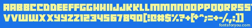 Robot Radicals-fontti – keltaiset fontit sinisellä taustalla