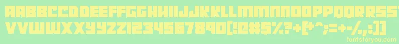Robot Radicals-fontti – keltaiset fontit vihreällä taustalla