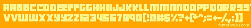 Robot Radicals Font – Yellow Fonts on Orange Background