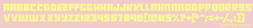 Robot Radicals-fontti – keltaiset fontit vaaleanpunaisella taustalla