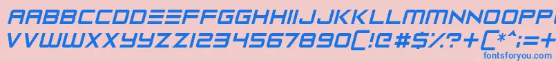 Fonte Robot Reavers – fontes azuis em um fundo rosa