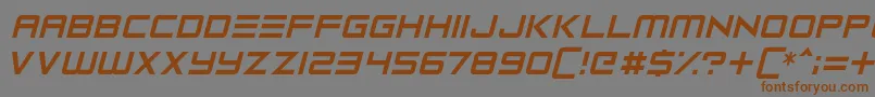 Robot Reavers-Schriftart – Braune Schriften auf grauem Hintergrund