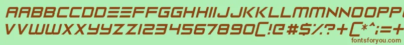 フォントRobot Reavers – 緑の背景に茶色のフォント