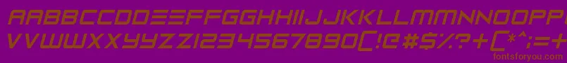 Fonte Robot Reavers – fontes marrons em um fundo roxo