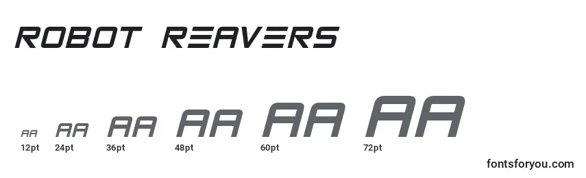 Robot Reavers Font Sizes