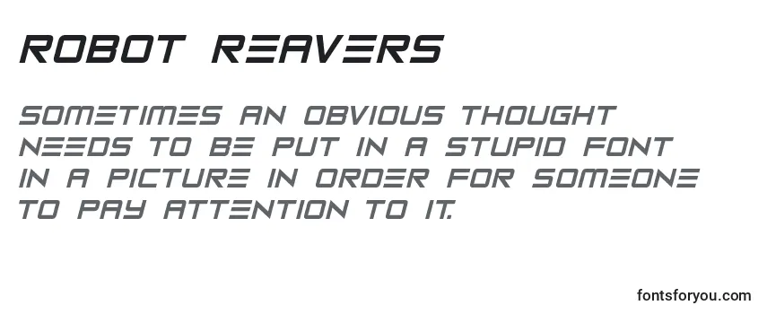 Przegląd czcionki Robot Reavers