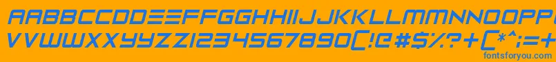 Robot Reavers Font – Blue Fonts on Orange Background