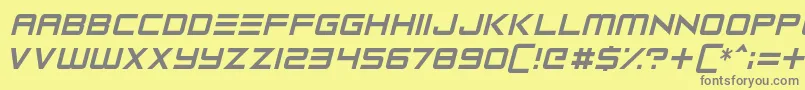 Fonte Robot Reavers – fontes cinzas em um fundo amarelo
