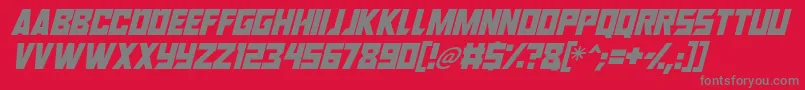 Robot Renegades Italic Font – Gray Fonts on Red Background