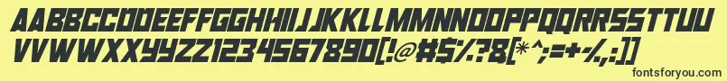 Robot Renegades Italic Font – Black Fonts on Yellow Background