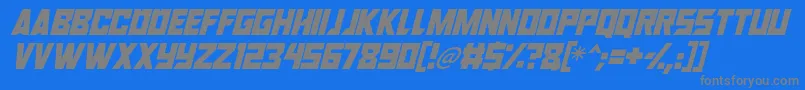 Robot Renegades Italic-fontti – harmaat kirjasimet sinisellä taustalla