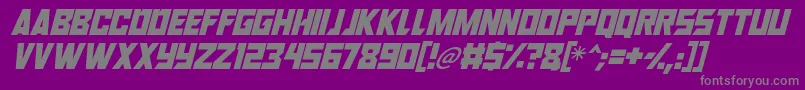 Fonte Robot Renegades Italic – fontes cinzas em um fundo violeta