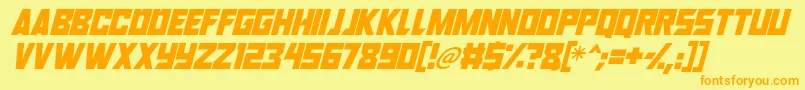Robot Renegades Italic Font – Orange Fonts on Yellow Background