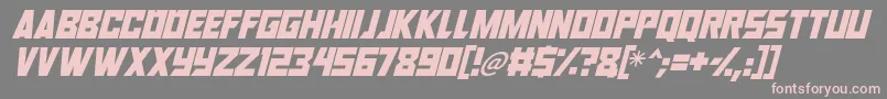 Robot Renegades Italic Font – Pink Fonts on Gray Background