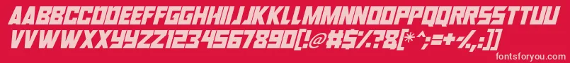 Robot Renegades Italic Font – Pink Fonts on Red Background