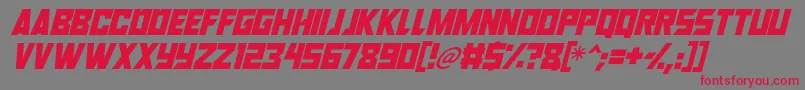 Robot Renegades Italic-fontti – punaiset fontit harmaalla taustalla