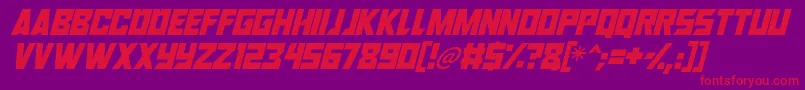 Robot Renegades Italic Font – Red Fonts on Purple Background