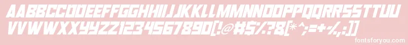 Robot Renegades Italic Font – White Fonts on Pink Background