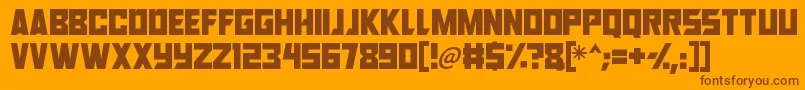 Robot Renegades Font – Brown Fonts on Orange Background