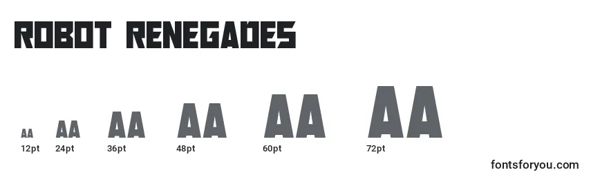Robot Renegades Font Sizes