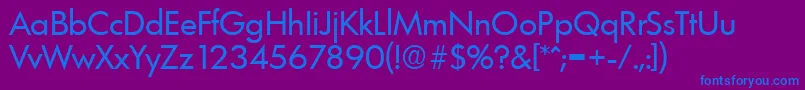 LimerickSerialRegularDb-fontti – siniset fontit violetilla taustalla