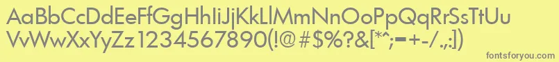 LimerickSerialRegularDb-fontti – harmaat kirjasimet keltaisella taustalla