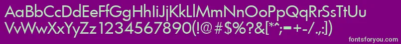 フォントLimerickSerialRegularDb – 紫の背景に緑のフォント