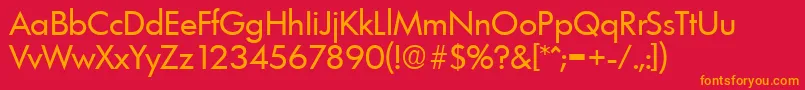 フォントLimerickSerialRegularDb – 赤い背景にオレンジの文字