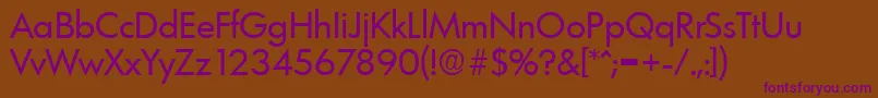 フォントLimerickSerialRegularDb – 紫色のフォント、茶色の背景