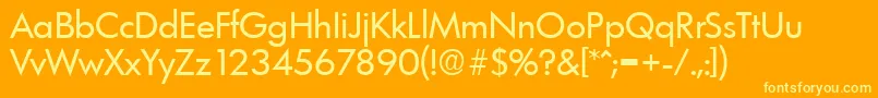 Шрифт LimerickSerialRegularDb – жёлтые шрифты на оранжевом фоне