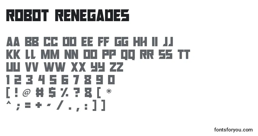 Шрифт Robot Renegades (138860) – алфавит, цифры, специальные символы